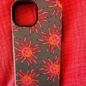 SHEIN Sunburst Phone Case - Green and Pink